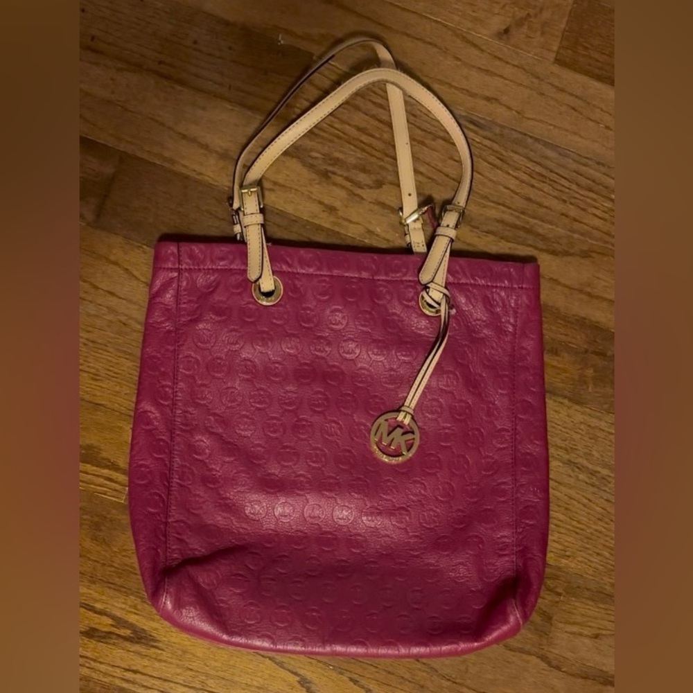 Michael Kors Magenta Leather Tote Handbag